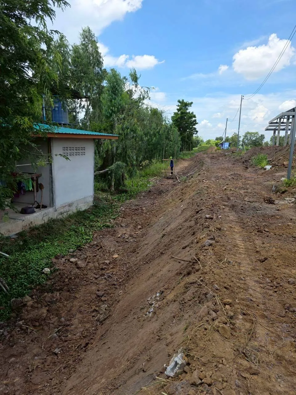 ตีเส้นและติดป้ายจราจร