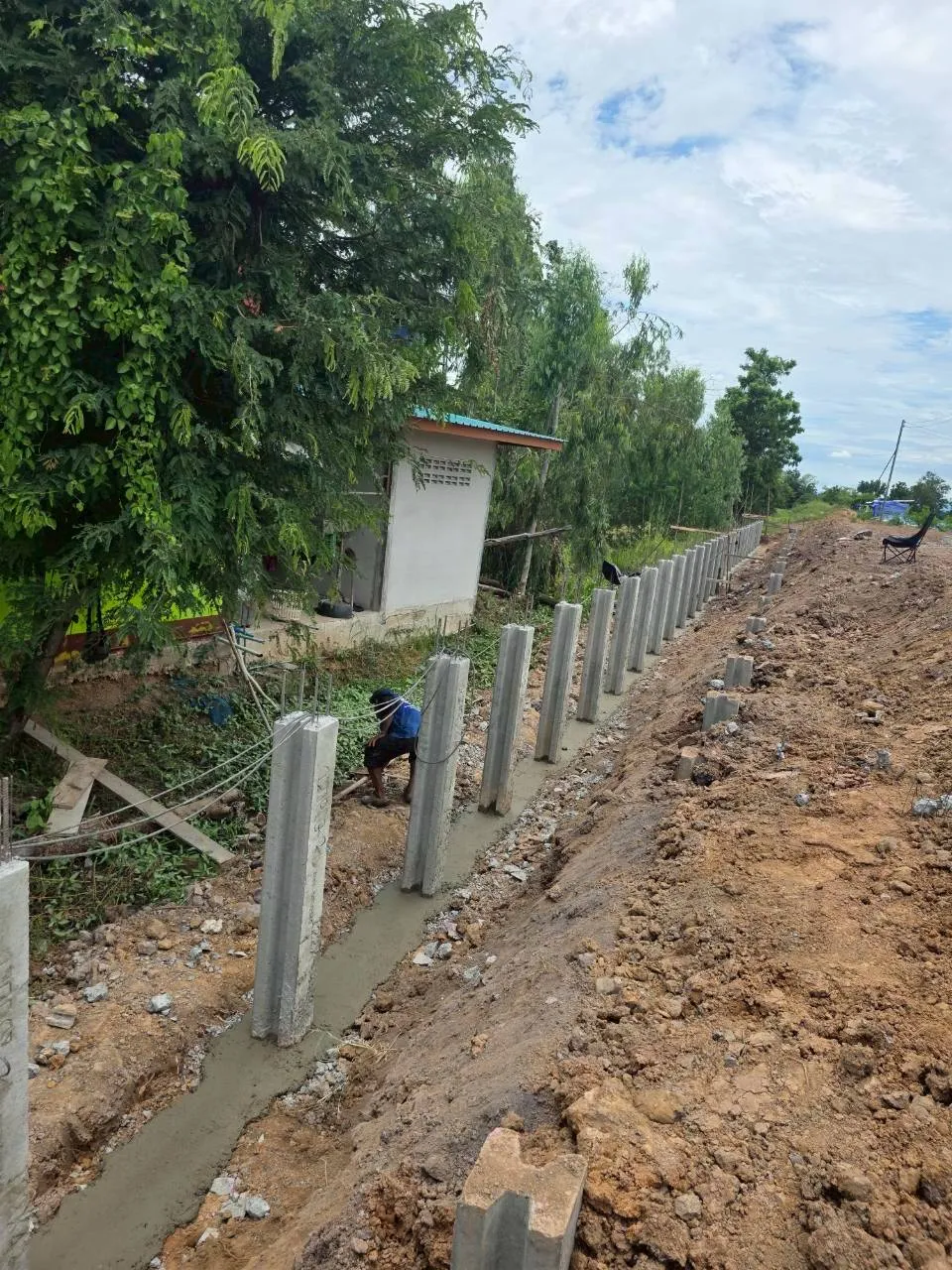 เตรียมพื้น บดอัดฐานรองรับ